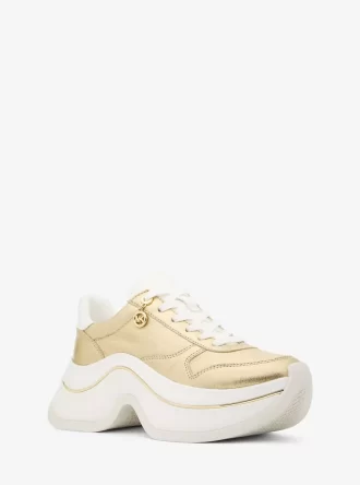 Zapatillas deportivas de piel metalizada Arla