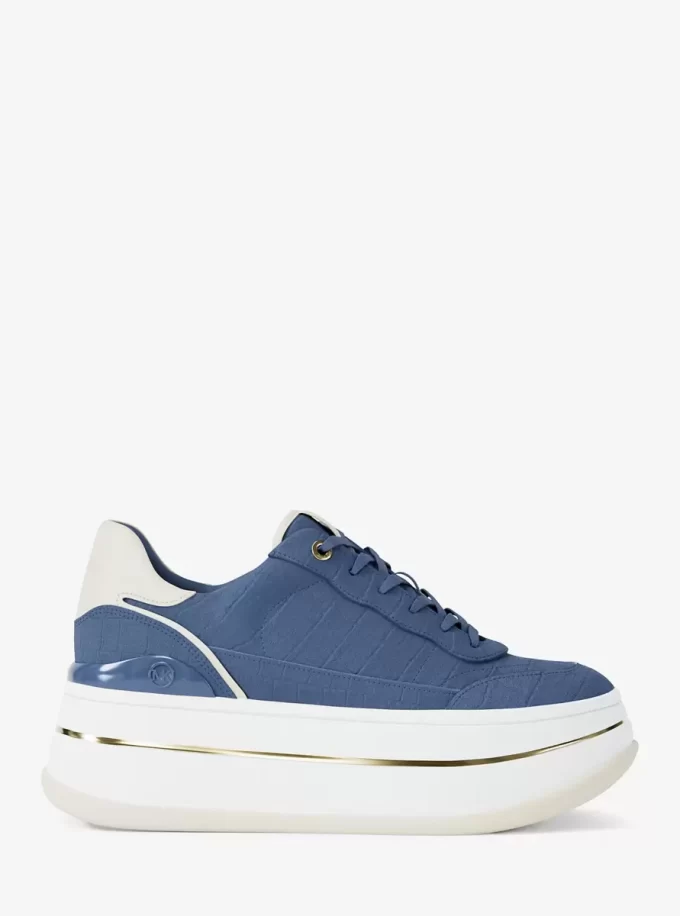 Zapatillas Hayes de plataforma de ante con relieve de cocodrilo Zapatillas Hayes de plataforma de ante con relieve de cocodrilo