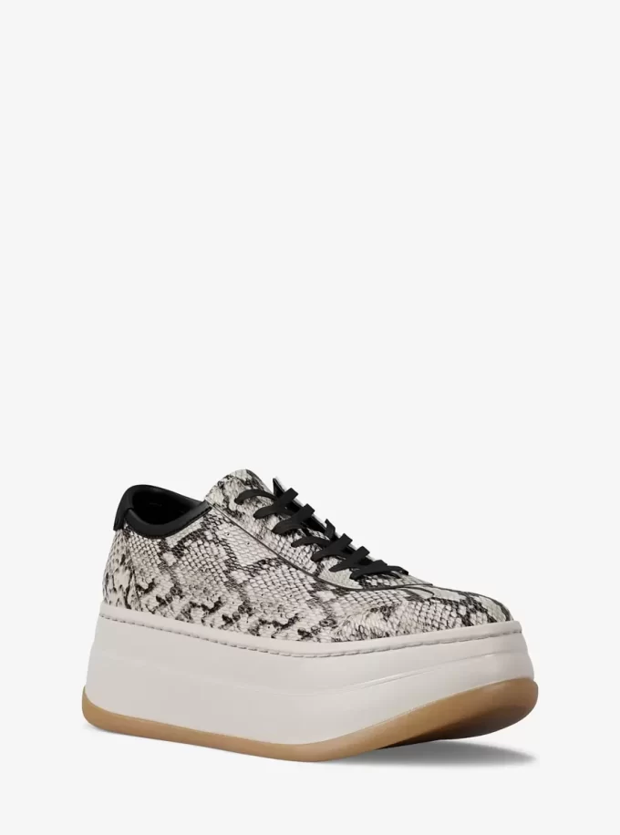 Zapatillas Hayes de plataforma de piel con relieve de serpiente Zapatillas Hayes de plataforma de piel con relieve de serpiente