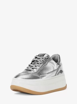 Zapatillas Hayes de plataforma de piel metalizada con adornos