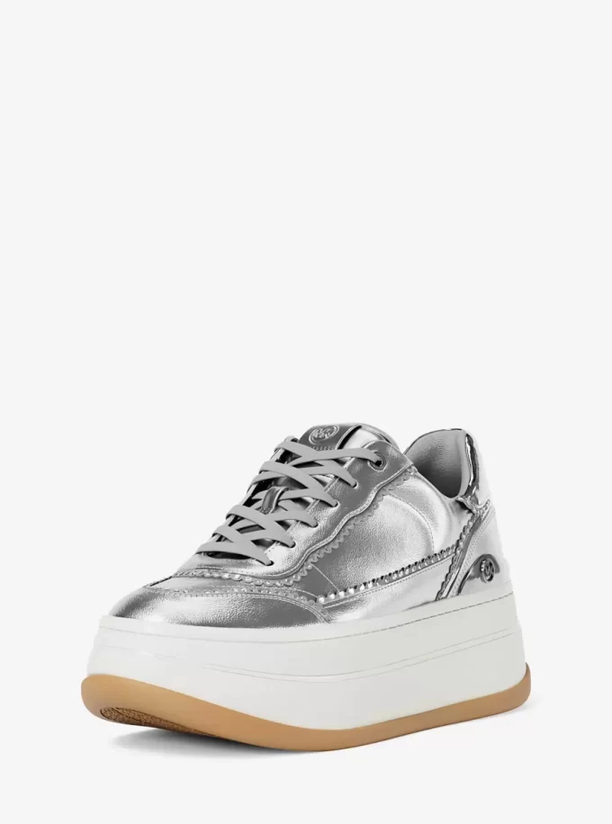 Zapatillas Hayes de plataforma de piel metalizada con adornos Zapatillas Hayes de plataforma de piel metalizada con adornos