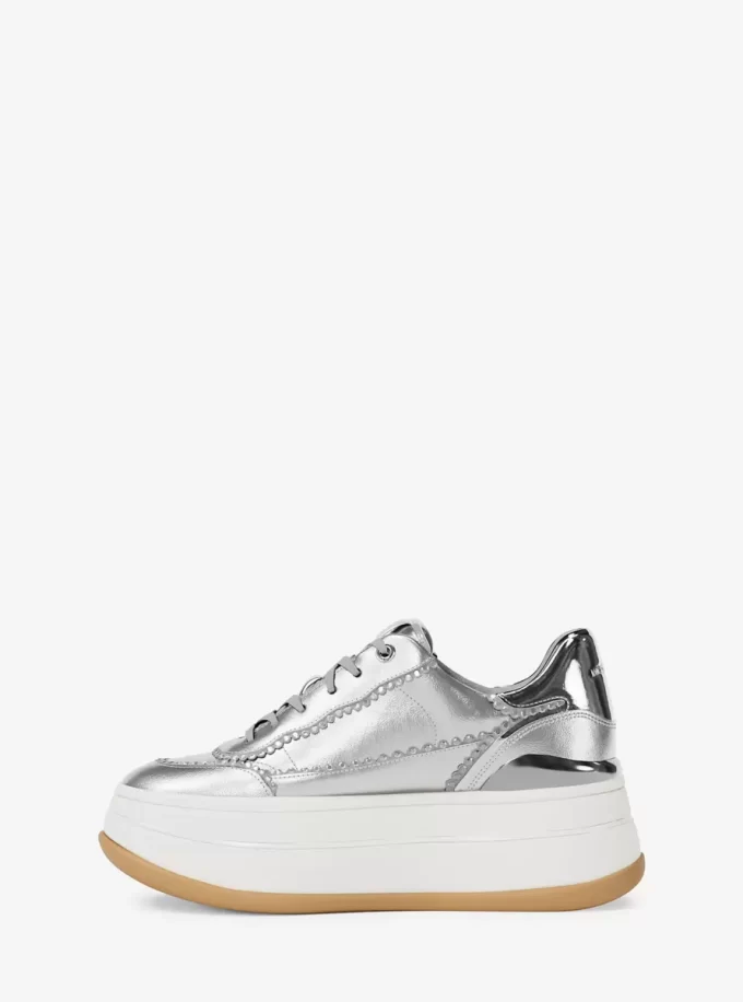 Zapatillas Hayes de plataforma de piel metalizada con adornos Zapatillas Hayes de plataforma de piel metalizada con adornos
