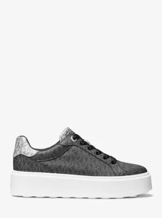 Zapatillas Romey de plataforma metalizadas bicolor con logo de la firma