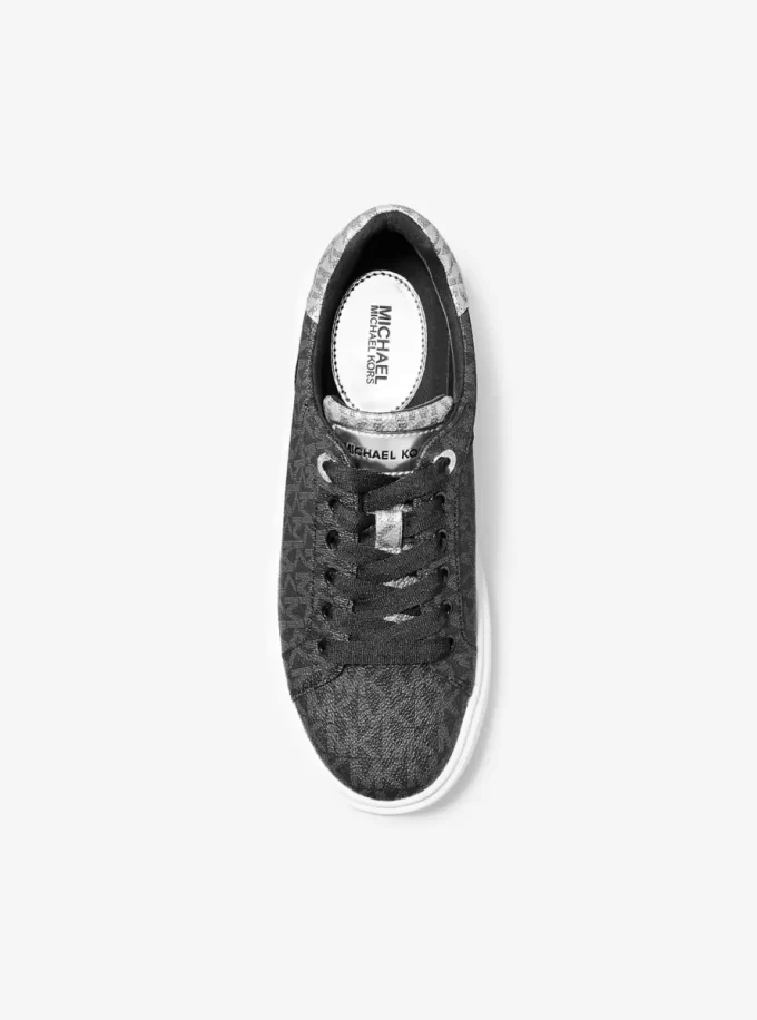 Zapatillas Romey de plataforma metalizadas bicolor con logo de la firma