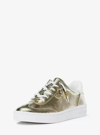 Zapatillas Scotty de piel metalizada con adornos