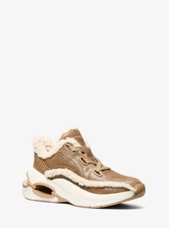 Zapatillas Toni de piel envejecida y sherpa Zapatillas Toni de piel envejecida y sherpa