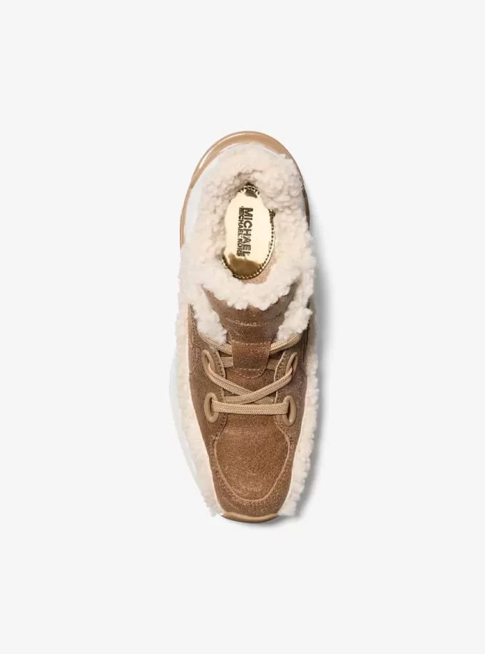Zapatillas Toni de piel envejecida y sherpa Zapatillas Toni de piel envejecida y sherpa