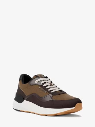 Zapatillas Trevor de cuero y sarga con cordón