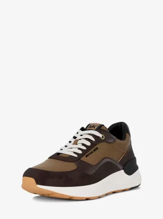 Zapatillas Trevor de cuero y sarga con cordón