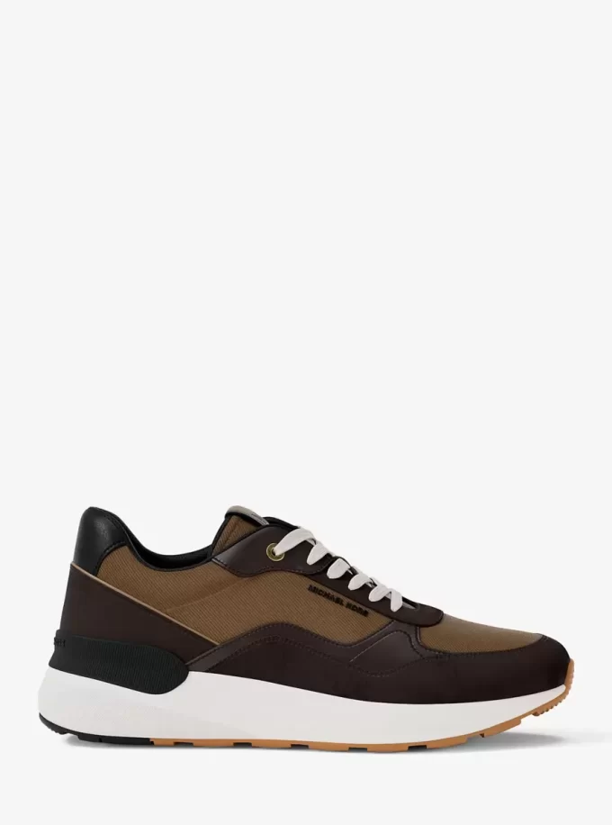 Zapatillas Trevor de cuero y sarga con cordón Zapatillas Trevor de cuero y sarga con cordón