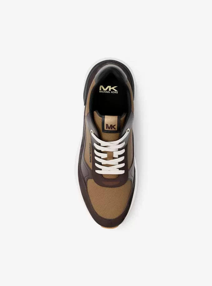 Zapatillas Trevor de cuero y sarga con cordón Zapatillas Trevor de cuero y sarga con cordón