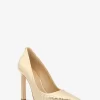 Zapato de tacón Amara de piel con relieve de serpiente metalizada Zapato de tacón Amara de piel con relieve de serpiente metalizada