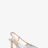 Zapato de tacón con tira trasera Alora de piel metalizada con relieve de cocodrilo Zapato de tacón con tira trasera Alora de piel metalizada con relieve de cocodrilo
