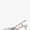 Zapato de tacón con tira trasera Alora de piel metalizada con relieve de cocodrilo Zapato de tacón con tira trasera Alora de piel metalizada con relieve de cocodrilo