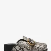 Zueco de piel con relieve de serpiente Jaden